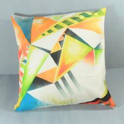 Modern bright geometric pillow